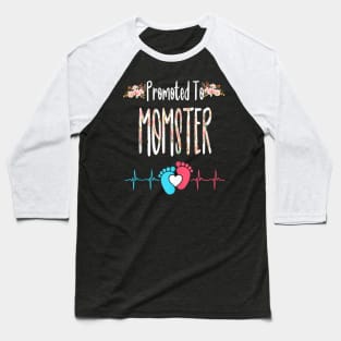 Promoted to MOMSTER - Pregnancy Announcement - Christmas Soon Baseball T-Shirt